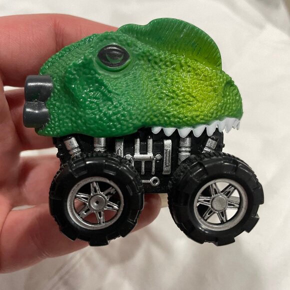 Lot of 4 Dino Bros Pull Back & Go Dinosaur Head Mini Monster Truck Car Toys - Picture 5 of 8